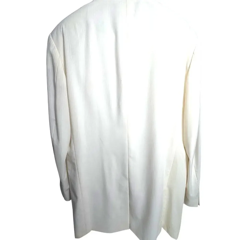 Courrèges Homme Men's Ivory Virgin Wool 2 Piece Designer Suit France US 38
